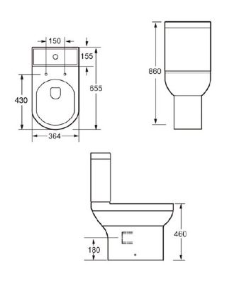 TAILORED FLORENCE COMFORT HEIGHT FULL BACK TO WALL CLOSE COUPLED 'D' SHAPED WC with SOFT CLOSE SEAT, 6029 (TB) TAILORED FLORENCE COMFORT HEIGHT FULL BACK TO WALL CLOSE COUPLED 'D' SHAPED WC with SOFT CLOSE SEAT, 6029 (TB)